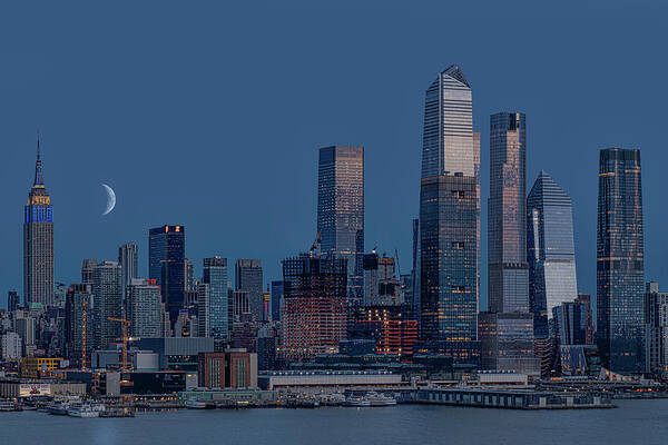 Nyc Skyline Art Print featuring the photograph NYC ESB Heroes Blue by Susan Candelario