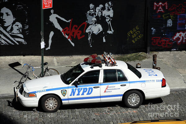 Nypd Art Print featuring the photograph NYPD car by Bryan Attewell