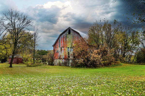 Northernmichigan Art Print featuring the photograph Old Barn In Metamora DSC_0720 by Michael Thomas
