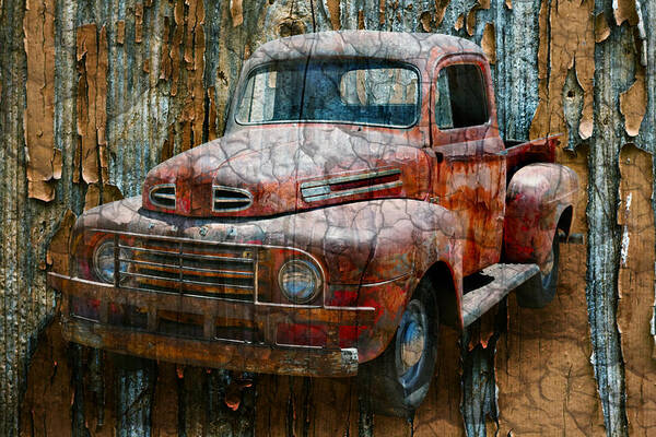 Ford Art Print featuring the digital art Old Ford Truck by Ally White