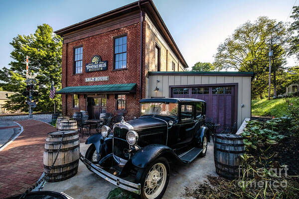 Salt Art Print featuring the photograph Old Salt House and Antique Car by Shelia Hunt