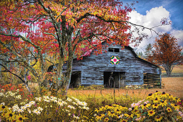Andrews Art Print featuring the photograph Old Smoky Mountain Barn Autumn by Debra and Dave Vanderlaan