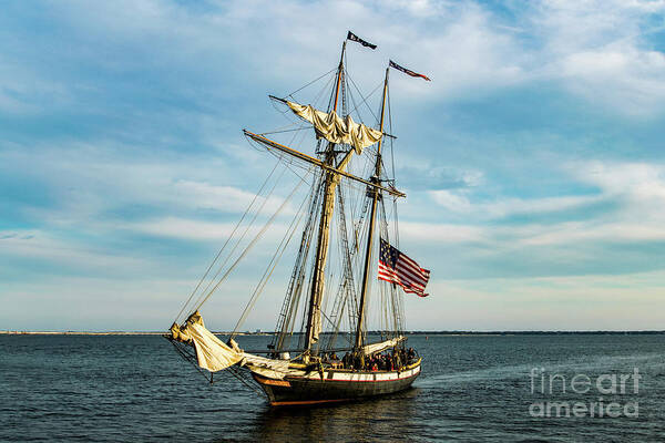 Old Art Print featuring the photograph Old Tall Ship in Pensacola Bay by Beachtown Views