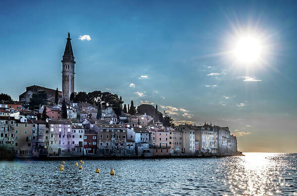 Croatia Art Print featuring the photograph Old Town Of The City Of Rovinj In Croatia by Andreas Berthold