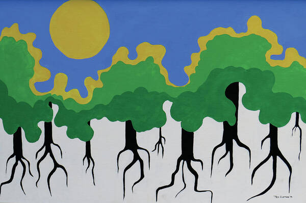 Trees Art Print featuring the painting Old Trees by Ted Clifton