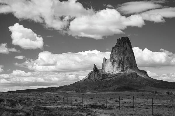 Black And White Art Print featuring the photograph On the Road to Monument Valley Utah by Mary Lee Dereske