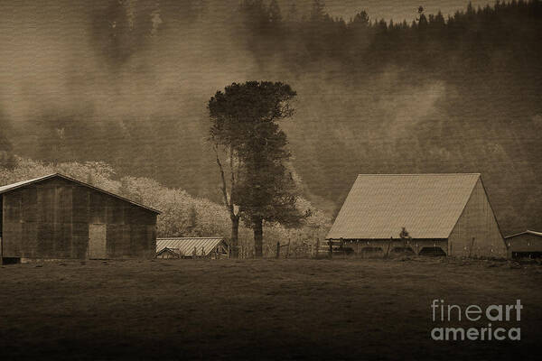 Barn Art Print featuring the digital art Oregon Farm by Kirt Tisdale