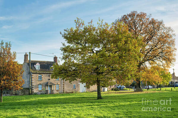 Combe Art Print featuring the photograph Oxfordshire Village in Autumn by Tim Gainey