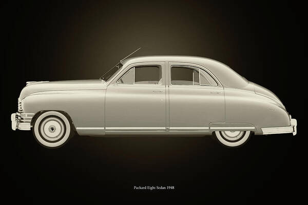 1940s Art Print featuring the photograph Packard Eight Sedan Black and White by Jan Keteleer