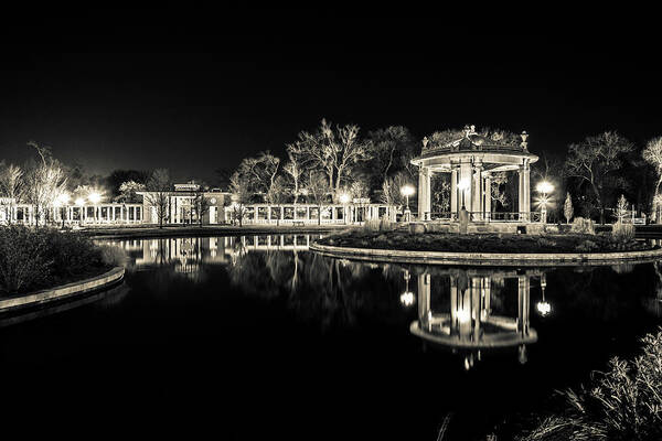 Bandstand Art Print featuring the photograph Pagoda Circle at Night by Randall Allen