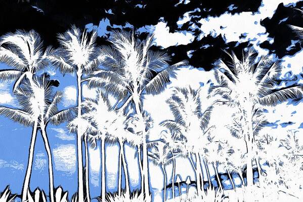 Hawaii Art Print featuring the photograph Palm Trees Mirage by John Handfield