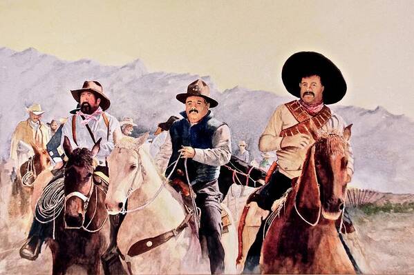 Mexican Border Town Art Print featuring the painting Pancho Villa Days by John Glass