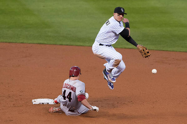 Double Play Art Print featuring the photograph Paul Goldschmidt and Troy Tulowitzki by Dustin Bradford
