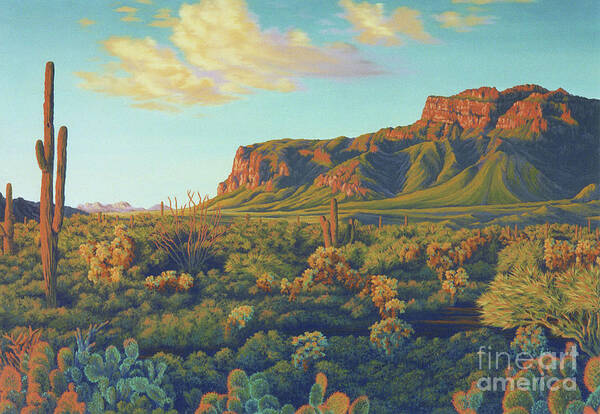 Landscape Art Print featuring the painting Peralta's Gold by Cheryl Fecht