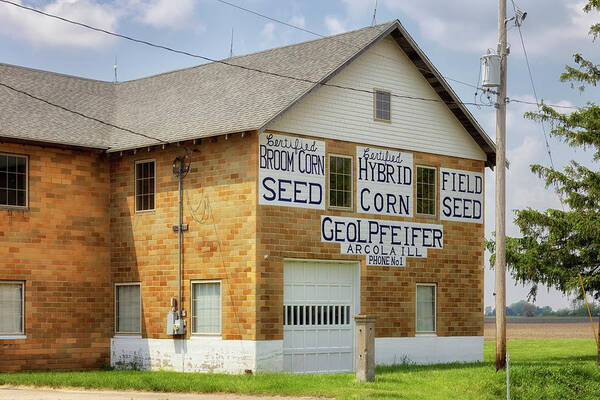 Pfeifer Seed Company Art Print featuring the photograph Pfeifer Seed Company - Arcola, Illinois by Susan Rissi Tregoning