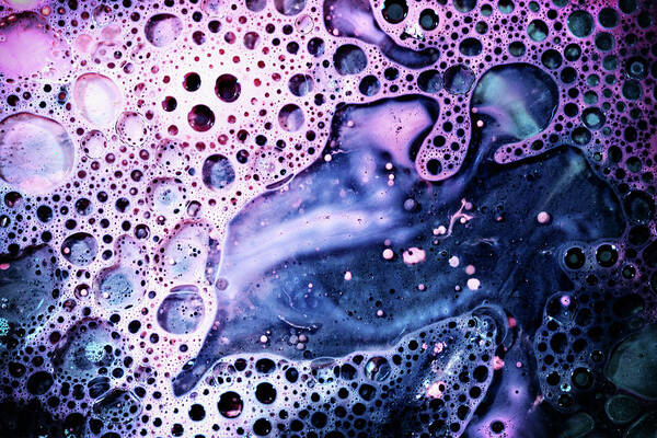 Pinkn Art Print featuring the photograph Pink Bubble Foam Abstract in Macro by John Williams