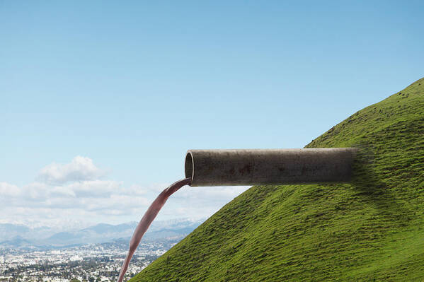 California Art Print featuring the photograph Pipe Emerging from Hillside by Paul Taylor