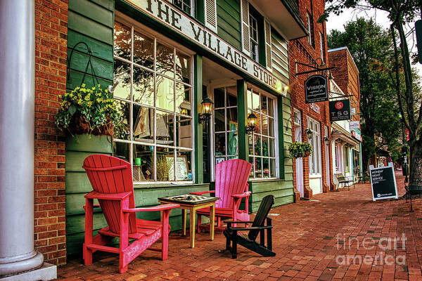 Celebrate Art Print featuring the photograph Playing Checkers at The Village Store by Amy Dundon