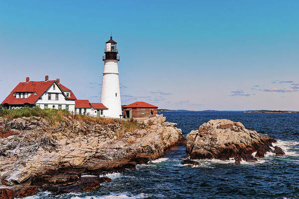 Travel Art Print featuring the photograph Portland Head Light by Ron Dubin