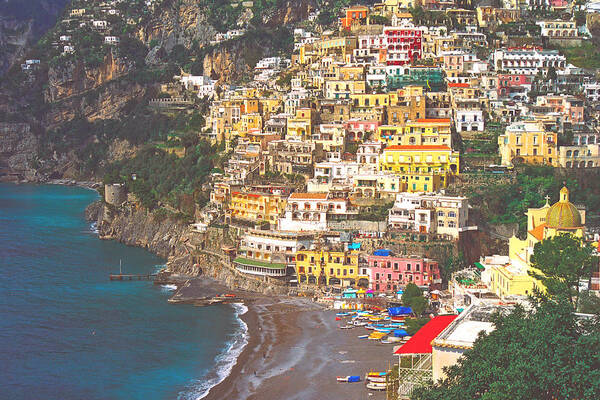 Italy Art Print featuring the photograph Positano by Claude Taylor