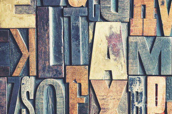 Letterpress Art Print featuring the photograph Printing block background by Jane Rix