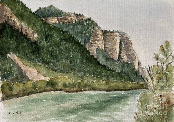 Canyon Art Print featuring the painting Provo Canyon, Utah by Rebecca Nichols