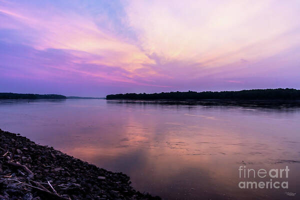 Cape Girardeau Art Print featuring the photograph Purple Mississippi River Morning by Jennifer White