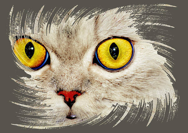 Cat Art Print featuring the digital art Purrrfect Cat by Michelle Liebenberg