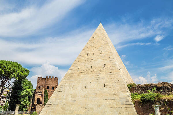 Roma Art Print featuring the photograph Pyramid of Cestius in Rome, Italy by Fabiano Di Paolo