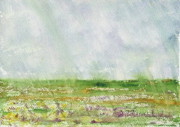 Watercolor Art Print featuring the painting Rain on Me South Carolina Field Series by Elizabeth Reich