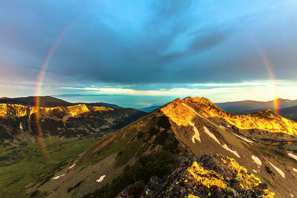 Bulgaria Art Print featuring the photograph Rainbow Over the Mountain by Evgeni Dinev