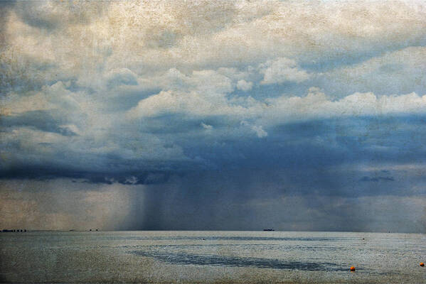 Sea Art Print featuring the photograph Rainy day by Yasmina Baggili