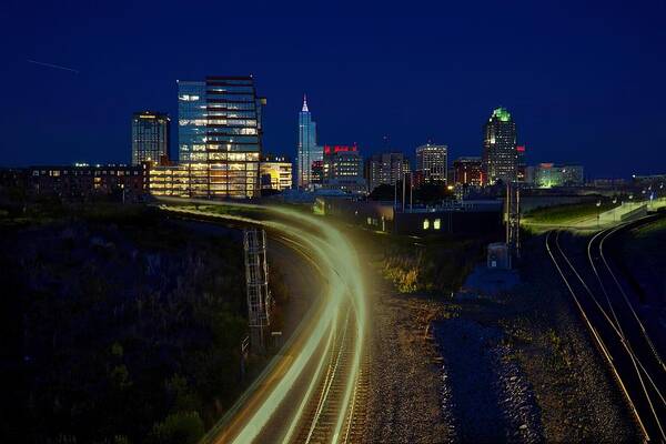 Raleigh Art Print featuring the photograph Raleigh North Carolina Sky Line by Montez Kerr
