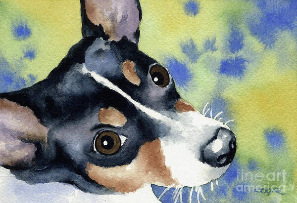 Rat Terrier Art Print featuring the painting Rat Terrier by David Rogers