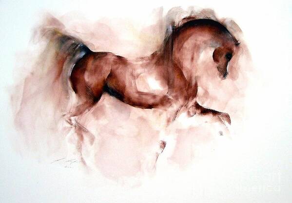 Equestrian Painting Art Print featuring the painting Red by Janette Lockett