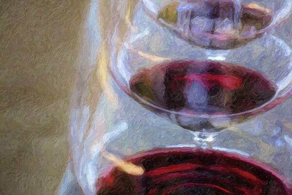 Red Art Print featuring the digital art Red, Red Wine by Carolyn Ann Ryan