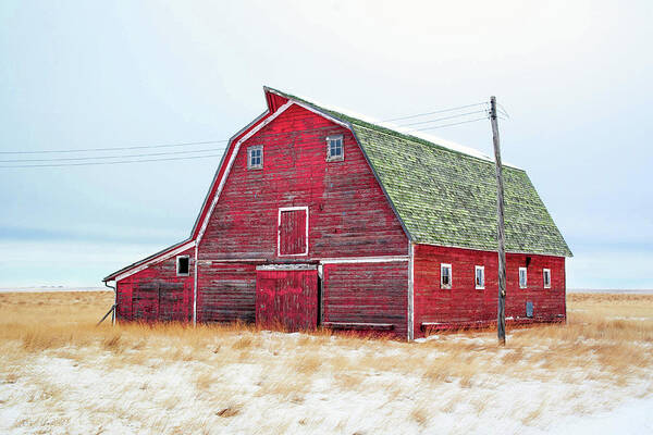 Red Art Print featuring the photograph Red Winter Barn by Todd Klassy