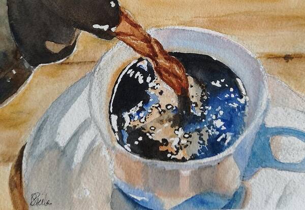 Coffee Art Print featuring the painting Refill Please by Sheila Romard