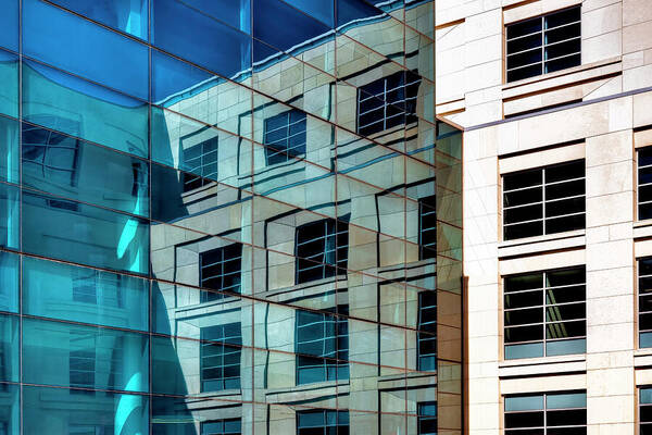 Building Art Print featuring the photograph Reflection - Howard L Hawks Hall - UNL by Nikolyn McDonald