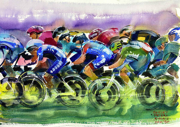 Le Tour De France Art Print featuring the painting Rhythm and Speed Stage 3 TDF 2021 by Shirley Peters