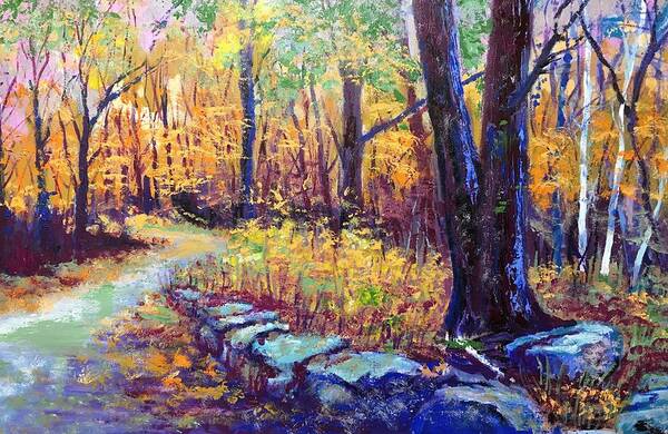 Wachusett Mountain Art Print featuring the painting Road To Echo Lake by Mark Lore