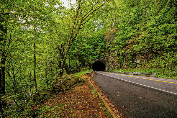Smoky Mountains Art Print featuring the photograph Road To The Tunnel by Judy Vincent