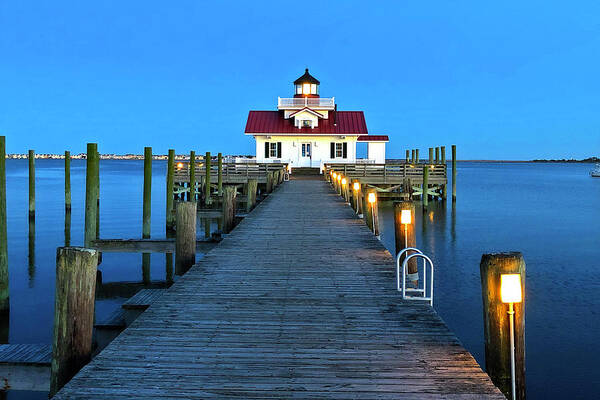 Photo Art Print featuring the photograph Roanoke Marshes Lighthouse by Anthony M Davis