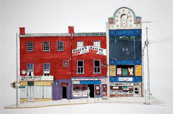 Wilmington Delaware Street Scene Art Print featuring the painting Rocco's by William Renzulli