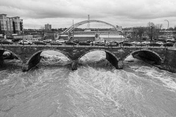 Black And White Art Print featuring the photograph Rocherster NY Aerial Black and White by John McGraw