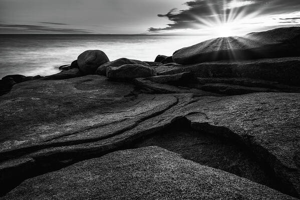 Halibut Pt. Art Print featuring the photograph Rockport Rocks by Michael Hubley