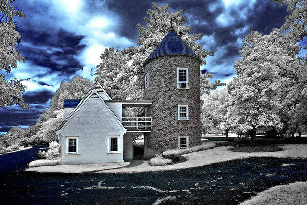 Infrared Art Print featuring the photograph Round House in Charlottesville by Anthony M Davis