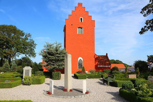 Monument Art Print featuring the photograph Royal Airforce RAF WWII monument at Odden Kirke cemetery by Pejft