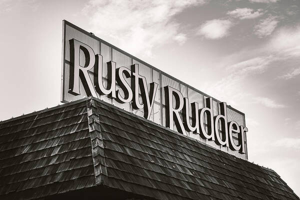 Rusty Art Print featuring the photograph Rusty Rudder Sign by Jason Fink
