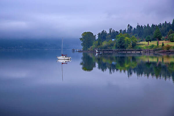 Sky Art Print featuring the photograph Sail Boat Blue by Loyd Towe Photography